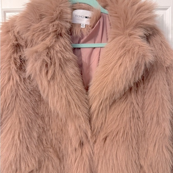 Women's Pink Faux Fur Coat - Picture 2 of 3